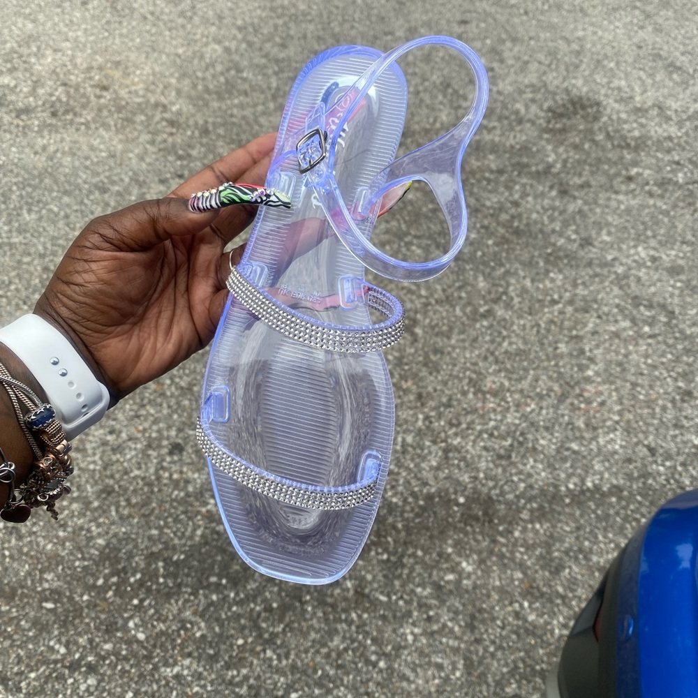 Clear bling sandals